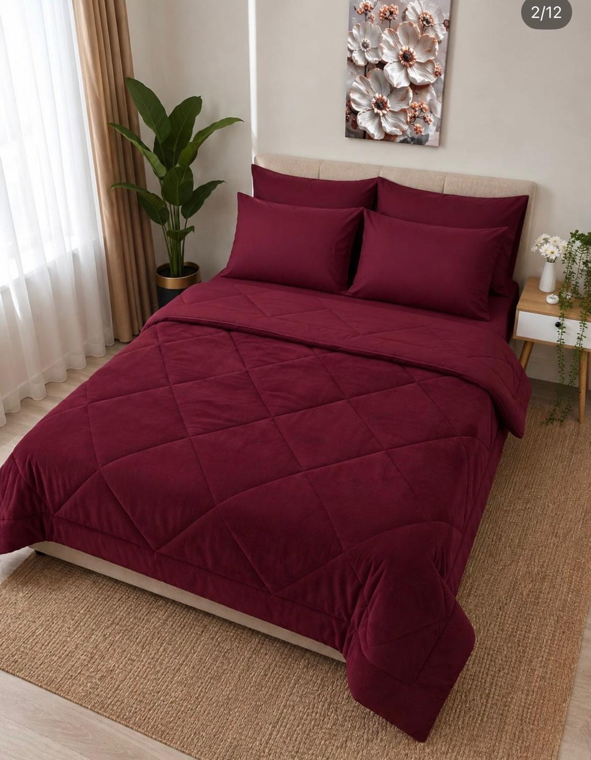 Wellsoft Çift Kişilik Yorgan – Bordo