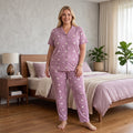 Kısa Kollu Milan Kumaş Kadın Pijama Takımı