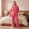 Uzun Kollu Milan Kumaş Kadın Pijama Takımı
